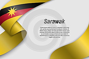 Waving ribbon or banner with flag State of Malaysia