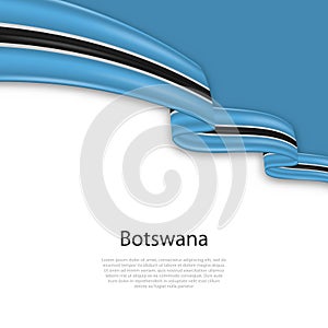 Waving ribbon with flag of Botswana