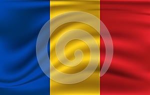 Waving Romanians flag, the flag of Romania