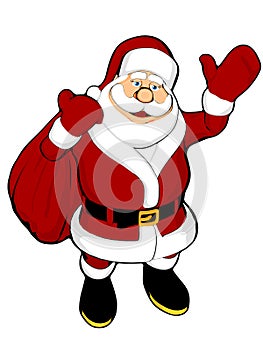 Waving Santa with Sack photo