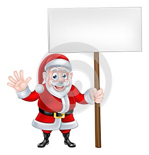 Waving Santa Sign