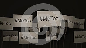 Waving signs of protest or awareness series - #MeToo