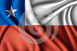 waving silk flag of Chile