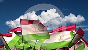 Waving Tajik Flags