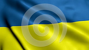Waving Ukraine Real Texture Satin Flag