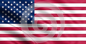 Mávání spojené státy americké vlajka.  trojrozměrný ilustrace váš 