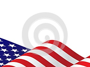 Waving USA Flag Vector Illustration for 4th of July, Independence Day or President Day