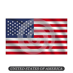 Waving USA flag on a white background. Vector illustration