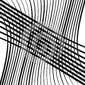 Waving, wavy lines pattern. Billowy, undulating tangle lines grid,mesh. Interlace undulating stripes. Squiggle, squiggly, wobbly