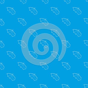 Waving wing pattern vector seamless blue
