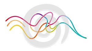 Wavy Abstract Lines, Dynamic Flow Pattern, vector design Generative AI