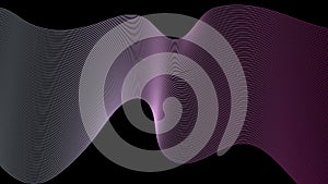 Wavy, abstract lines form a continuous pattern against a black background