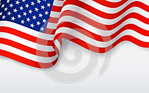 Wavy American Flag photo