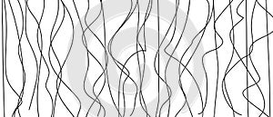 Wavy background. Hand drawn waves. Seamless wallpaper on horizontally surface