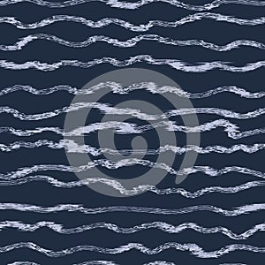 Wavy beach brush stroke endless wallpaper. Distorted wave seamless pattern. Backdrops with sea, rivers or water texture. Grunge