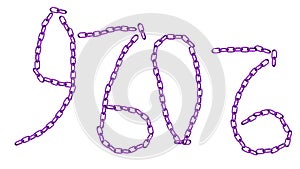 Wavy black chain border frame vector illustration, isolated metal link decorative element