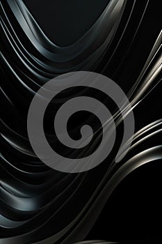 Wavy Black Metallic 3D Background