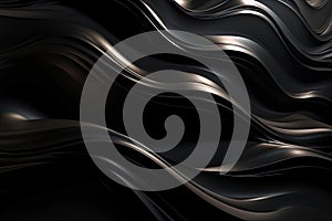 Wavy Black Metallic 3D Background