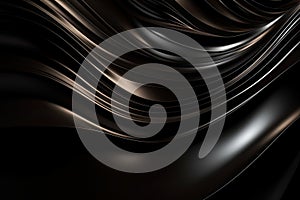 Wavy Black Metallic 3D Background