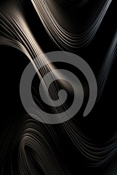 Wavy Black Metallic 3D Background