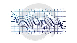 Wavy Blue Grid Pattern, Abstract Flowing Lines Background, vector design Generative AI