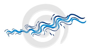 Wavy Blue Lines Pattern Vector Abstract Water Flow Current Design vector design Generative AI