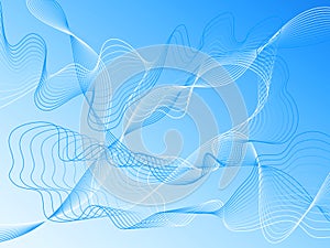 Wavy blue vector lines