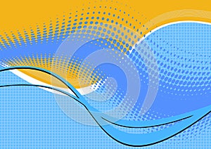 Wavy blue and yellow abstract