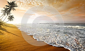 Wavy clouds over ocean