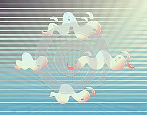 Wavy clouds in the sunbeams