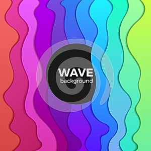 Wavy Colorful Background abstract design vector. Rainbow Waves creative template
