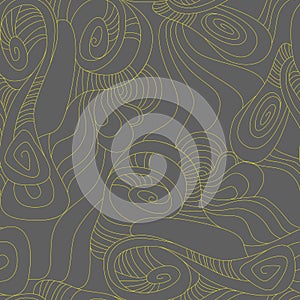 Wavy Distorted Rounds. Seamless Pattern with Deformed Circles. Hand Drawn Abstract Background. Vector Psychedelic Illustration