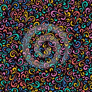 Wavy doodle seamless pattern