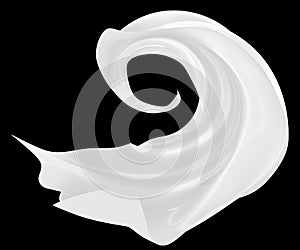 Wavy fabric on a black background. 3D rendering