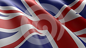 Wavy flag of Union Jack, United Kingdom flag