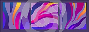 Wavy Flow Backgrounds Set. Vector Colorful Dynamic Bg with Gradient photo