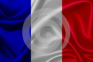 Wavy france flag silhouette on white background