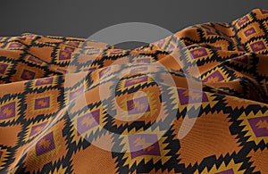 Wavy Geometric Patterned Fabric Section