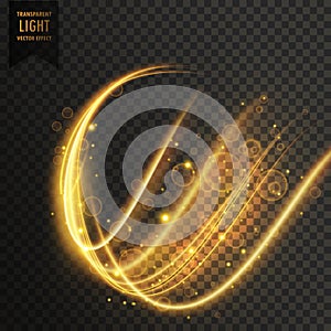 wavy golden transparent light effect background