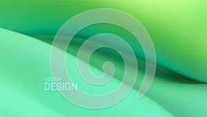 Wavy green background. Vector abstract illustration