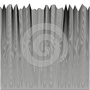 Wavy grid pattern. Digital noise background. Geometric sound visualization. Abstract data flow.
