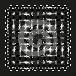 Wavy grid pattern. Distorted mesh texture. Abstract linear background. Vector illustration.