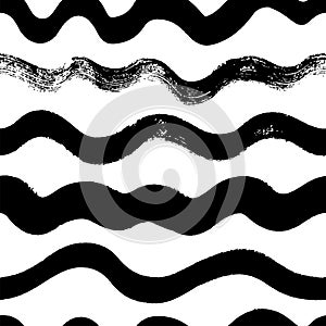 Wavy hand drawn seamless pattern