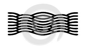 Wavy Horizontal Lines Pattern - Dynamic Black Striped Texture, vector design Generative AI