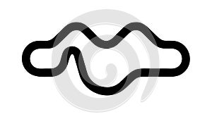 Wavy line icon, representing abstract flow or process, vector design Generative AI