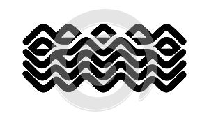 Wavy Line Pattern, Black Abstract Texture, Dynamic Flow, vector design Generative AI