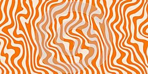 Wavy line seamless pattern. Trippy groovy liquid waves background. Repeating retro psychedelic texture in 60s, 70s style