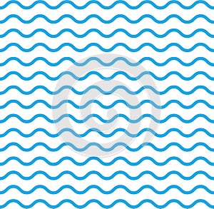 Wavy line seamless pattern. Vector illustration. Blue