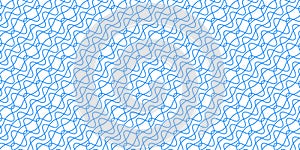 Wavy linear background. Guilloche seamless pattern. Blue moire ornament. Design element for banknotes, diplomas