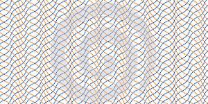 Wavy linear background. Guilloche seamless pattern. Moire ornament. Design element for banknotes, diplomas, certificates